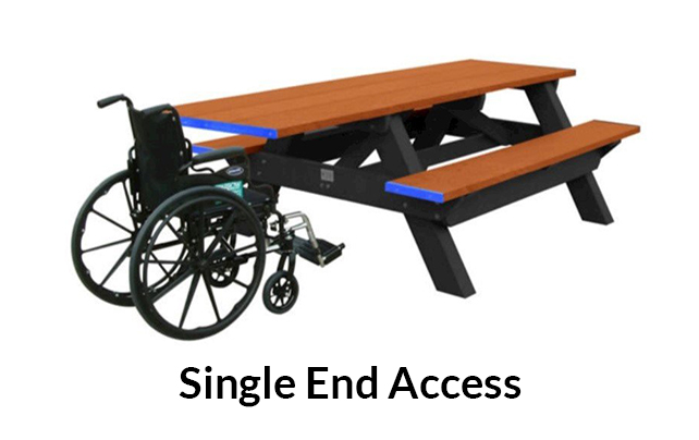 Single End Access ADA Compliant Picnic Table 